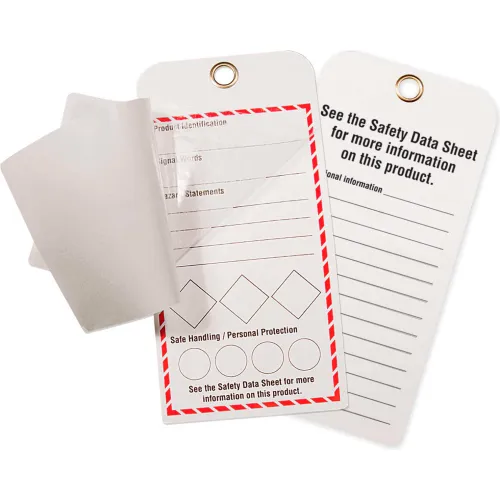 INCOM® GHS1043 GHS Style Self-Laminating Workplace Tags, Blank, 25/Pack