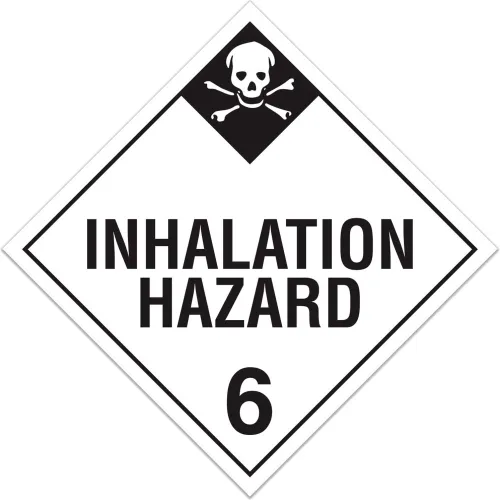 INCOM® TA620PS Class 6.2 Inhalation Hazard Adhesive Vinyl Placard - 100/Pkg