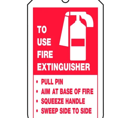 Accuform TRS218PTP Extingusiher Tag, To Use Fire Extinguisher Tag, PF-Cardstock, 25/Pack