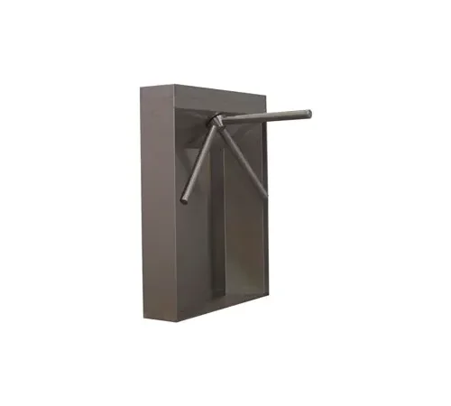 3-Arm Mechanical Turnstile Left Handed w/ Locked Exit - Stainless Steel Cabinet