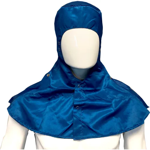 Transforming Technologies TX4000 ESD Cleanroom Apparel Hood, Open Face, XL, Navy Blue