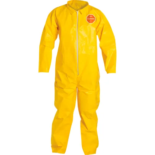 DuPont™ Tychem® 2000 Coverall, Front Zipper, Serged Seams, Yellow, MD, 12/Qty