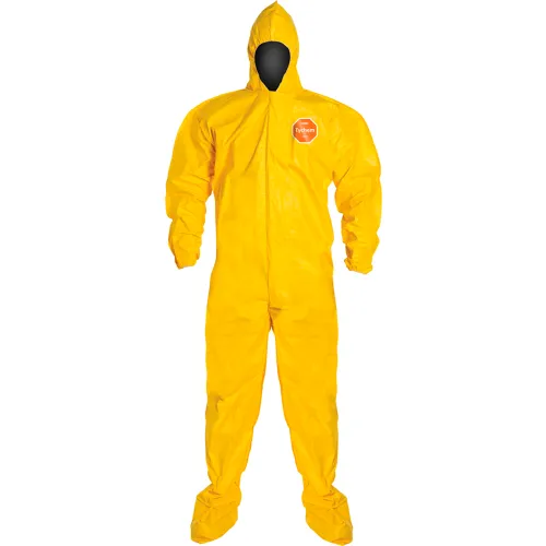 DuPont™ Tychem® 2000 Coverall Hood & Socks/Boots, Bound Seam, Yellow, LG, 12/Qty