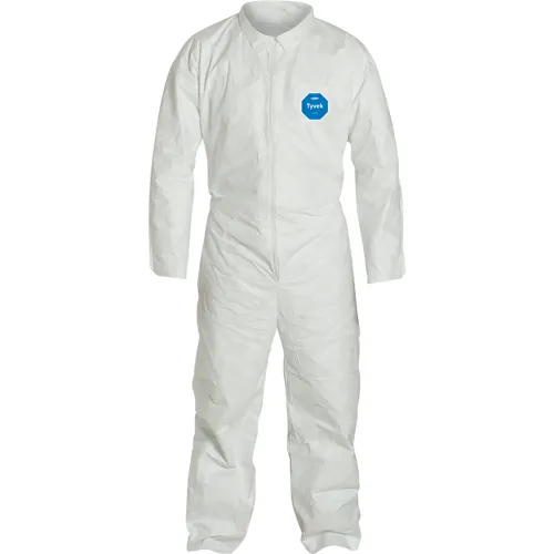 DuPont™ Tyvek® 400, Coverall,Serged Seams, Open Wrist & Ankles, White, 4X, 25/Qty