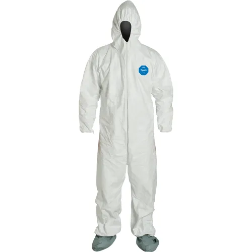 DuPont™ Tyvek® 400 Coverall Hood & Socks/Boots, White, Serged Seam, XL, 25/Qty
