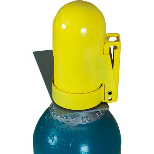 Accuform KDD482, Gas Cylinder Lockout Cap, Fine Thread, High Pressure, 6-1/2 x 3-1/8 x 11", Yellow