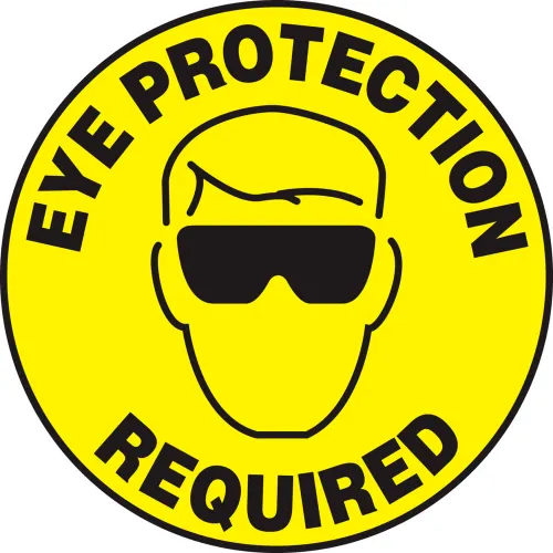 Accuform MFS200 Eye Protection Required Floor Sign, 17" Diameter, Adhesive Vinyl, 1/Each