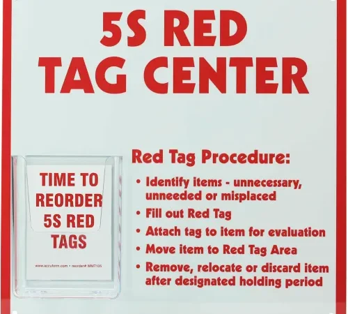 Accuform TAC812 5S Red Tag Center, Aluminum, 12" x 12"