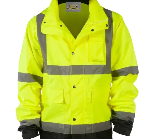 Utility Pro™ High-Visibility Rain Jacket, ANSI Class 3, 5XL, Yellow/Black
