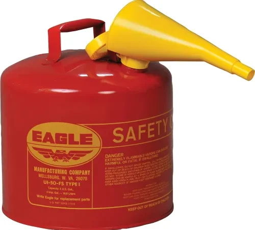 Eagle Type I Safety Can - 5 Gallon with Funnel - Red