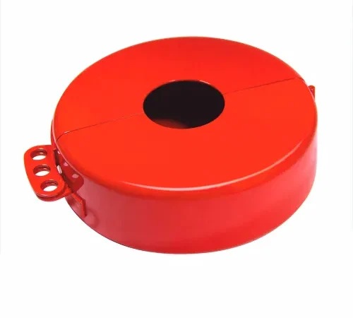 Zing Gate Valve Lockout, Fits 2-1/2" - 5" Dia. Handles, Steel, Red