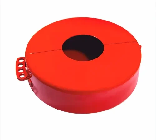 Zing Gate Valve Lockout, Fits 5" - 6-1/2" Dia. Handles, Steel, Red