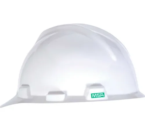 MSA V-Gard® Hard Hats, Front Brim, 1-Touch Suspension, White, 10057441