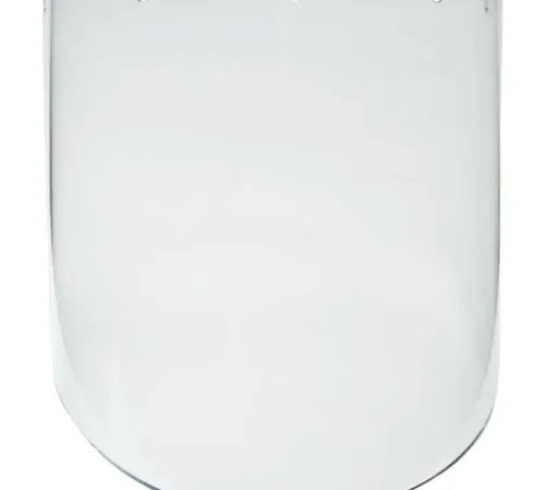 MSA V-Gard® Visor, PC, Clear, Molded, 10.375"W x 17"L x .098"H, Anti-Fog/Anti-Scratch - Pkg Qty 5
