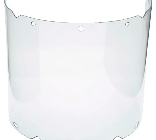 MSA V-Gard® Visor, Propionate, Clear, Molded, 8"W x 17"L x .098"H,use With Chin Protectors - Pkg Qty 5