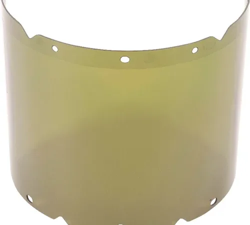 MSA V-Gard® Visor, PC, Shade 3 IR, Molded, 8"W x 17"L x .098"H, Use With Chin Protectors - Pkg Qty 5