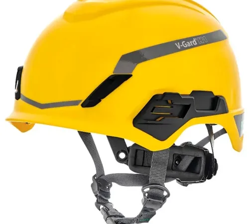 MSA V-Gard® H1 Safety Helmet, Novent Fas-Trac® III Pivot, ANSI, CSA, EN397, Yellow