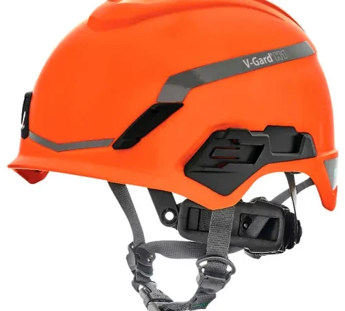 MSA V-Gard® H1 Safety Helmet, Novent Fas-Trac® III Pivot, ANSI, CSA, EN397, Orange