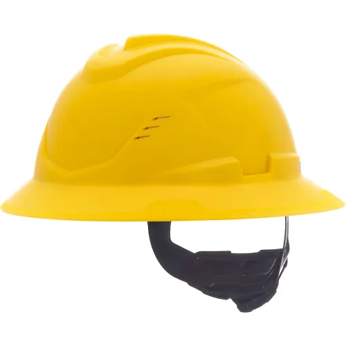 MSA Safety V-Gard C1™ Full Brim Hard Hat, Vented, Fas-Trac III, Yellow - Pkg Qty 16