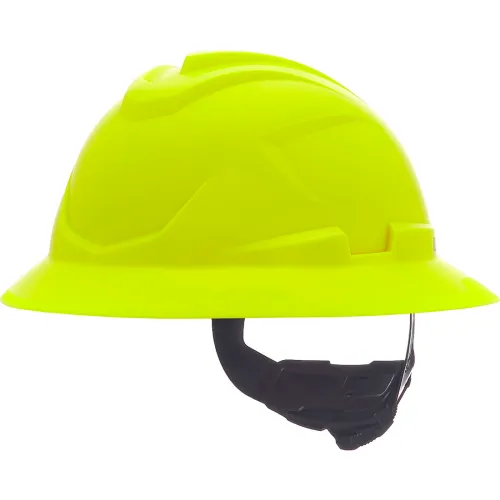 MSA Safety V-Gard C1™ Full Brim Hard Hat, Non-Vented, Fas-Trac III, Hi-Viz, Yellow