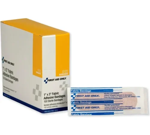First Aid Only G-122 Fabric Bandages, 1 x 3, 100/Box