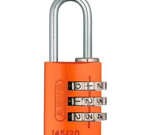 ABUS Anodized Aluminum Resettable 3-Dial Combination Lock 145/20 C - Orange - Pkg Qty 6
