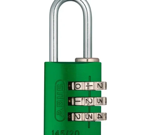 ABUS Anodized Aluminum Resettable 3-Dial Combination Lock 145/20 C - Green - Pkg Qty 6