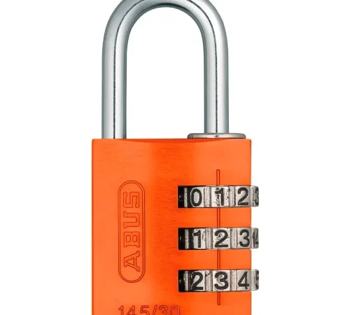 ABUS Anodized Aluminum Resettable 3-Dial Combination Lock 145/30 C - Orange - Pkg Qty 6