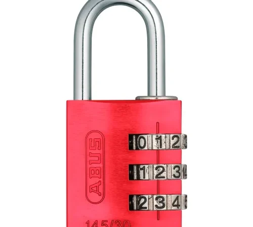 ABUS Anodized Aluminum Resettable 3-Dial Combination Lock 145/30 C - Red - Pkg Qty 6