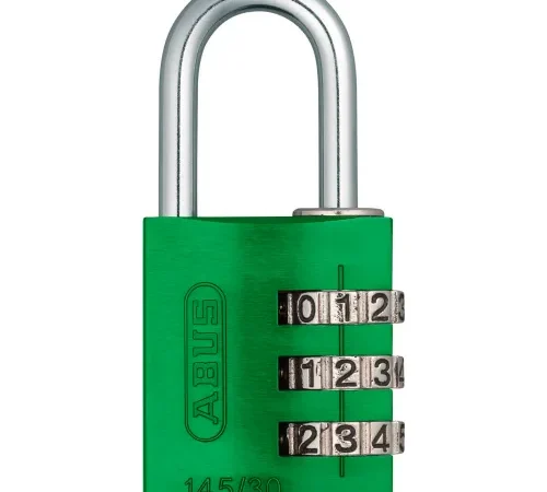 ABUS Anodized Aluminum Resettable 3-Dial Combination Lock 145/30 C - Green - Pkg Qty 6