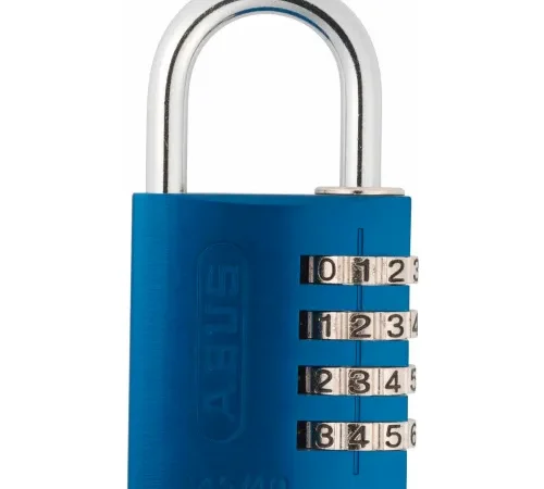 ABUS Anodized Aluminum Resettable 4-Dial Combination Lock 145/40 C - Blue - Pkg Qty 6