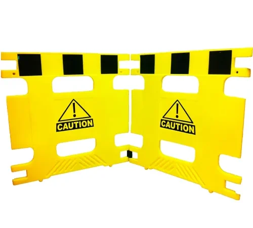 Plastic Folding Barrier, 2 Panels, 74"L x 36"H, Yellow