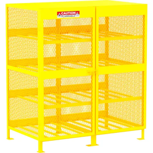 Valley Craft® Horizontal Gas Cylinder Storage Cabinet, 16 Cylinders Cap., 62"W x 40"D x 71"H