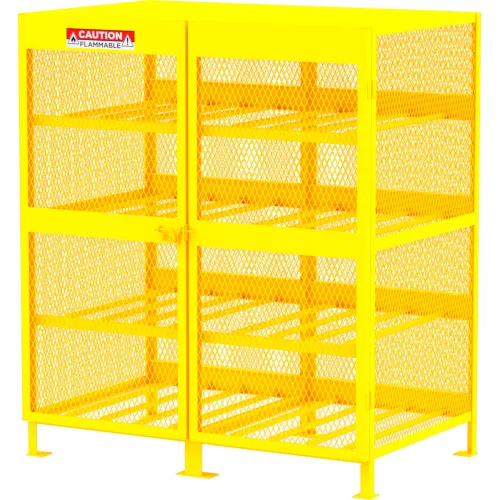 Valley Craft® Horizontal Gas Cylinder Storage Cabinet, 16 Cylinders Cap., 62"W x 40"D x 71"H - Image 3