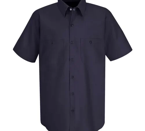 Red Kap® Men's Wrinkle-Resistant Cotton Work Shirt Short Sleeve S Dark Navy SC40-SC40DNSSS