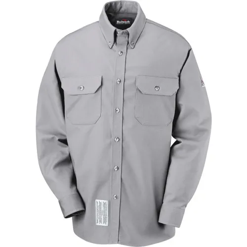 EXCEL FR® ComforTouch® FR Dress Uniform Shirt SLU2, Silver Gray, Size S Regular