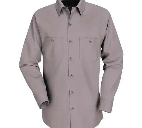 Red Kap® Men's Industrial Work Shirt Long Sleeve Gray Long-2XL SP14