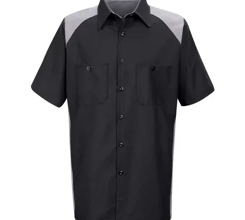 Red Kap® Men's Motorsports Shirt Short Sleeve 2XL Silver/Black SP28