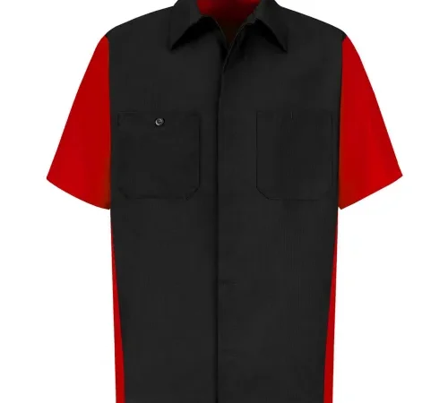 Red Kap® Men's Crew Shirt Short Sleeve M Black/Red SY20