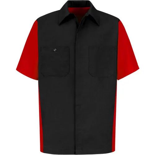 Red Kap® Men's Crew Shirt Short Sleeve M Black/Red SY20
