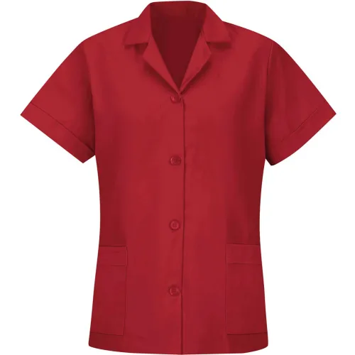 Red Kap® Women's Smock Loose Fit Short Sleeve Red XL - TP23