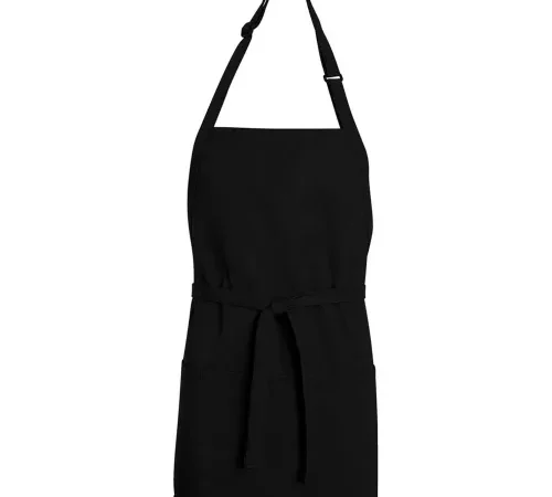 Chef Designs TT32BK2824, Premium Short Bib Apron, Black, 28" x 24"
