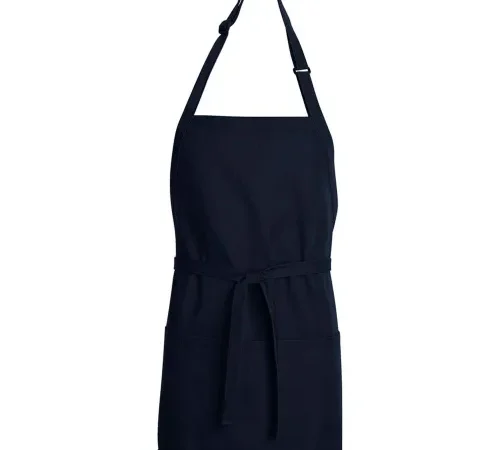 Chef Designs TT32NV2824, Premium Short Bib Apron, Navy, 28" x 24"