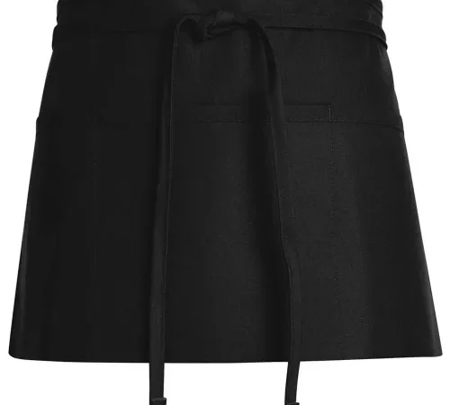 Chef Designs TT46BK2311, Waist Apron, Black, 11" x 23"