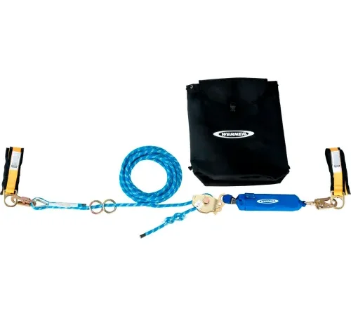 Werner® L100100 2 Man Rope HLL System, Cross Arm Strap & Rope Tensioner, 100'L