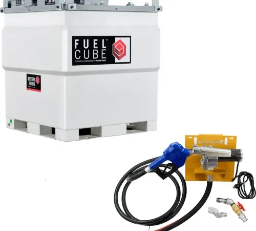 Western Global® FuelCube Diesel Fuel Storage Tank w/ 115V Pump Kit & Level Gauge, 243 Gal. Cap.