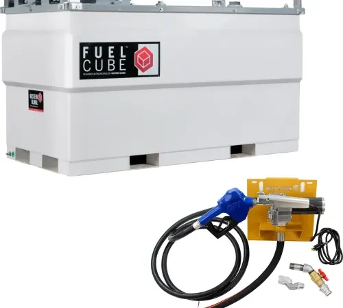 Western Global® FuelCube Diesel Fuel Storage Tank w/ 115V Pump Kit & Level Gauge, 528 Gal. Cap.