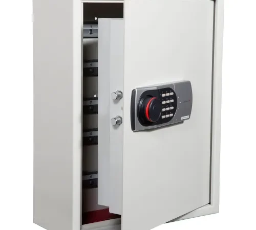 Wilson Safe Heavy Duty Key Safe Cabinet - 17"W x 9-1/2"D x 22"H, Electronic Lock, Gray