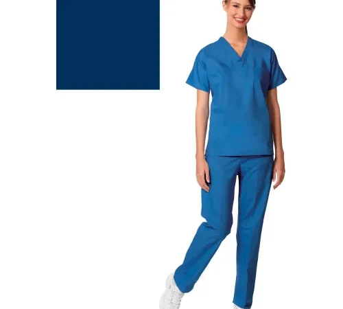 Unisex Set-In Sleeve Scrub Shirt, Reversible, Navy, M