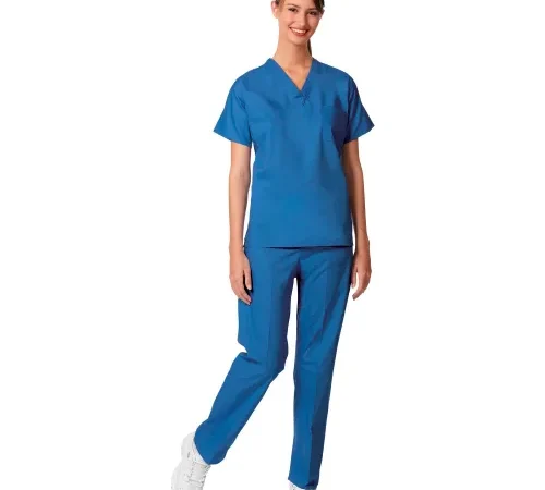Unisex Set-In Sleeve Scrub Shirt, Reversible, Ciel Blue, M